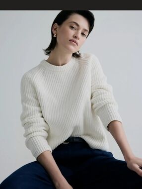 Quince White Knit Women's Sweater